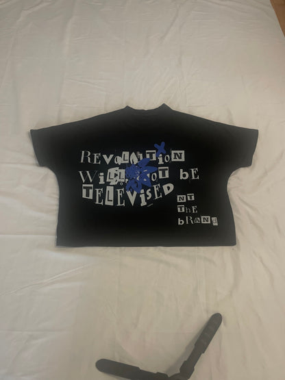 Blue- RWTBT BOX Fit  T-shirt
